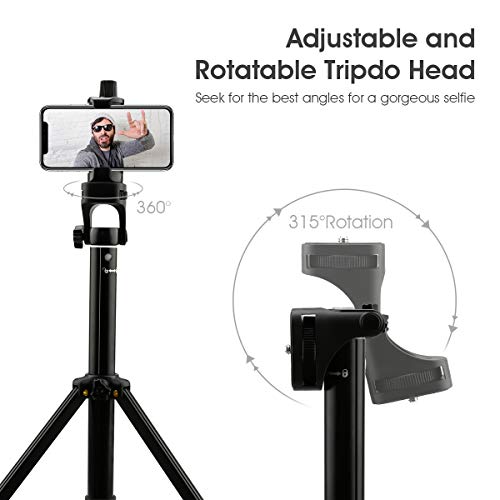 AFAITH Selfie Stick Trípode, 54 Pulgadas Monopod de cámara para teléfono inalámbrico Extensible con Control Remoto Bluetooth para GoPro Hero 9/Hero 8/7/6 Black iPhone 11 8 7Plus Samsung Huawei