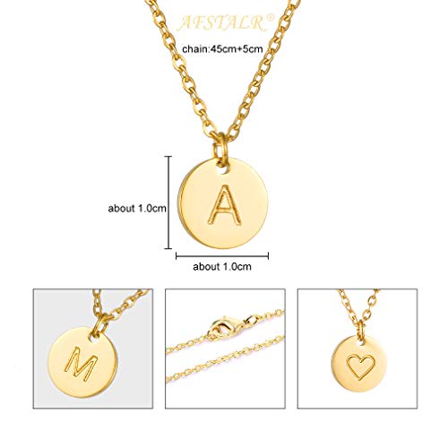 AFSTALR Colgantes Iniciales Mujer Oro Collar Letras J con Corazón Nombre Redondo Personalizado Letras Joyería Regalo de Cumpleaños