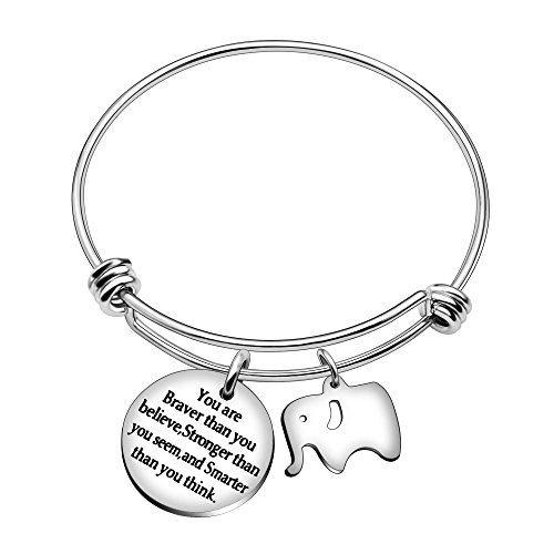 AGR8T Las mejores pulseras de brazalete de amigo You Are Braver Stronger Smarter Than You Think