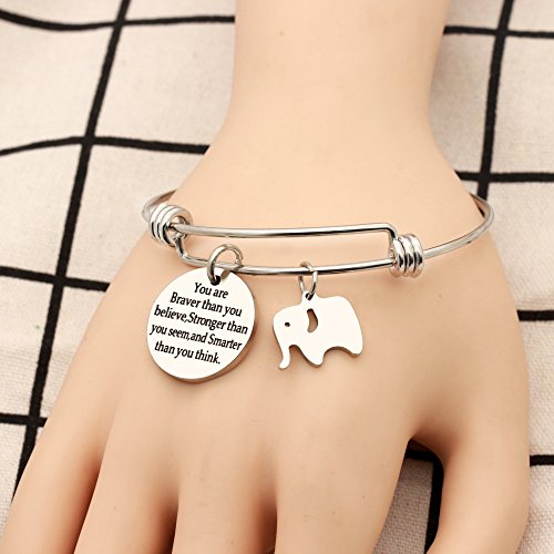 AGR8T Las mejores pulseras de brazalete de amigo You Are Braver Stronger Smarter Than You Think