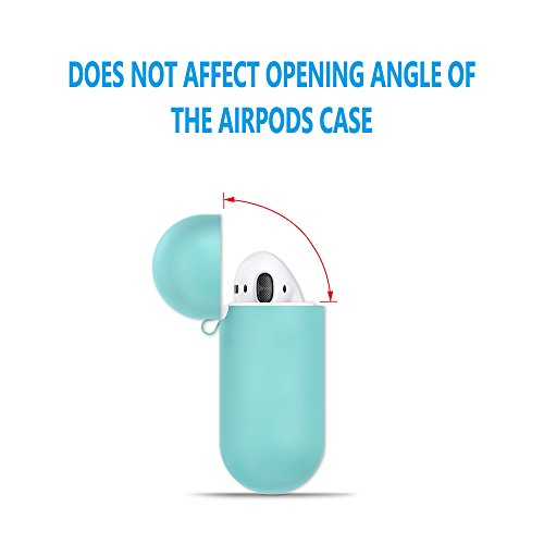 AirPods Case Protective, FRTMA Silicone Skin Case with Sport Strap for Apple AirPods (Ice Sea Blue)