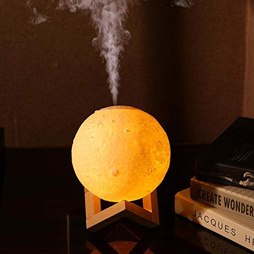 akaddy 880mL Humidifier 3D Moon Lamp Aroma Essential Oil Diffuser (Rechargeable)
