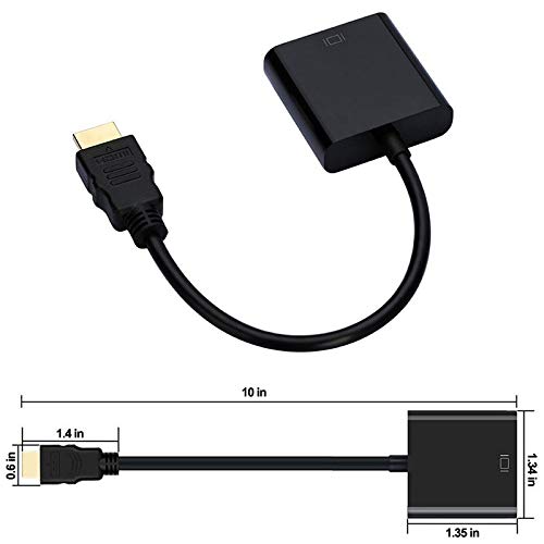 Alextry - Adaptador de HDMI a VGA - Convertidor macho a hembra 1080P para Tablet, PC portátil