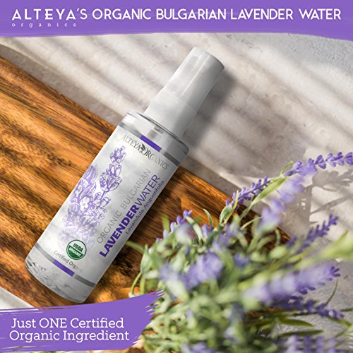 Alteya Organic Agua Floral de Lavanda 100 ml Spray – Antiséptico y Antiinflamatorio - Producto Orgánico con Certificado USDA, Destilado al Vapor de Flores de Lavandula Angustifolia Búlgara y Vendido por el Propio Cultivador y Destilador Alteya Organics