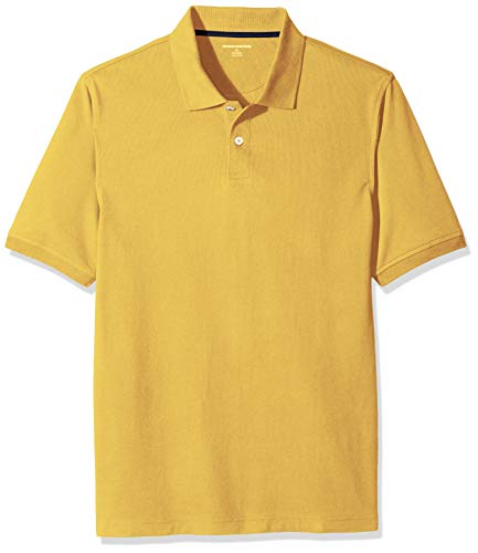 Amazon Essentials Regular-Fit Cotton Pique Polo Shirt, Amarillo, XS