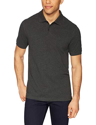 Amazon Essentials Slim-Fit Cotton Pique Polo Shirt Shirts, Carbón Heather, US L (EU L)