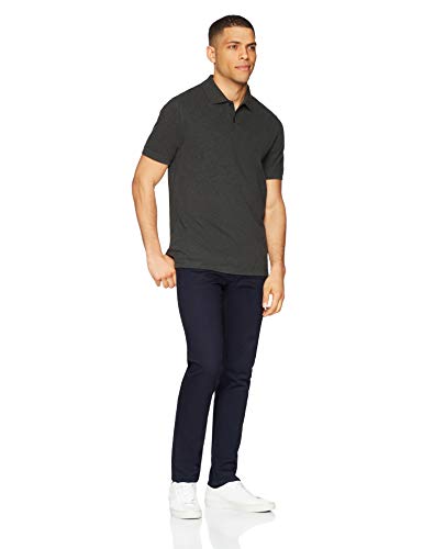 Amazon Essentials Slim-Fit Cotton Pique Polo Shirt Shirts, Carbón Heather, US L (EU L)