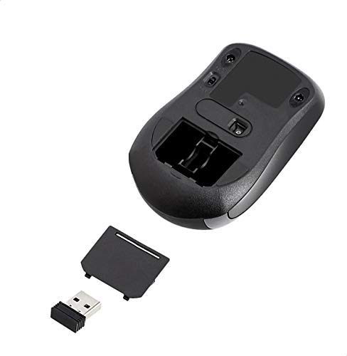 AmazonBasics - Ratón inalámbrico con receptor USB nano, color negro