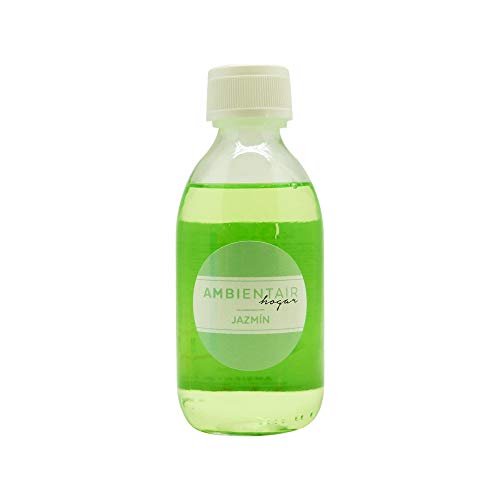 Ambientair. Recambio para ambientador 250ml. Jazmín. Recambio para difusor de Varillas. Líquido para Rellenar tu ambientador Mikado de palitos. Sin Alcohol.