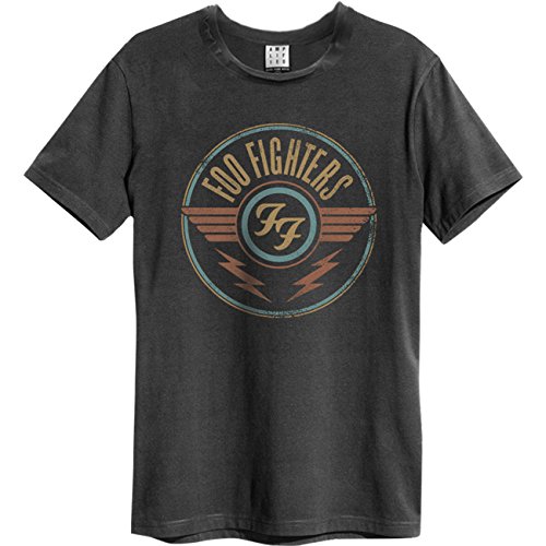 Amplified Foo Fighters-FF Air Camiseta, Gris (Charcoal CC), XL para Hombre