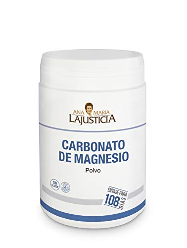 Ana Maria Lajusticia - Carbonato de magnesio – 130 gr. Disminuye el cansancio y la fatiga, mejora el funcionamiento del sistema nervioso. Apto para veganos. Envase para 108 días de tratamiento.