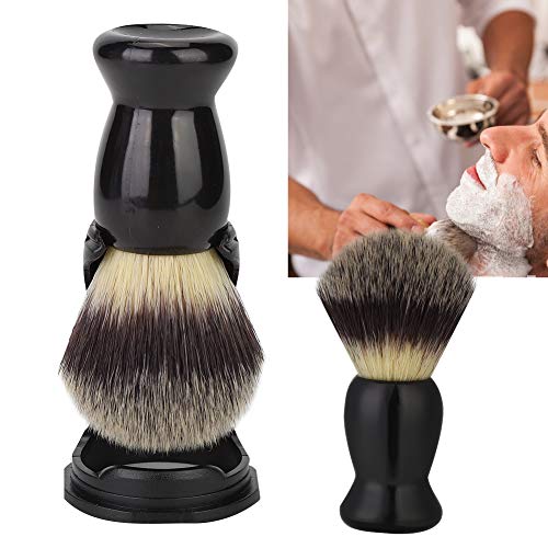 ANGGREK Portaescobillas de Afeitar, Herramienta Profesional de Afeitar con Soporte para brocha de Barba Negra Soporte de brocha de Afeitar Liviana para el hogar Personal(Beard Brush + Holder)