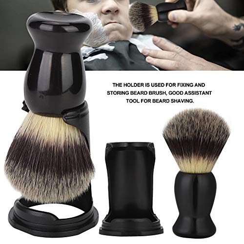 ANGGREK Portaescobillas de Afeitar, Herramienta Profesional de Afeitar con Soporte para brocha de Barba Negra Soporte de brocha de Afeitar Liviana para el hogar Personal(Beard Brush + Holder)