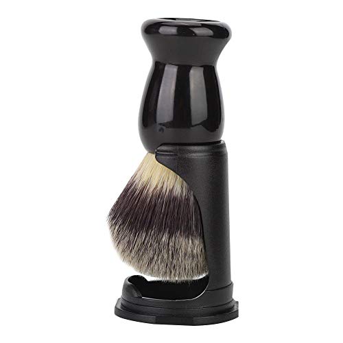 ANGGREK Portaescobillas de Afeitar, Herramienta Profesional de Afeitar con Soporte para brocha de Barba Negra Soporte de brocha de Afeitar Liviana para el hogar Personal(Beard Brush + Holder)