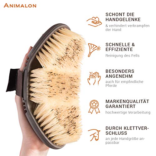 Animalon CareFlex - Cepillo para raíces de pelo natural con cerdas naturales duras, flexible, ergonómico y de alta calidad