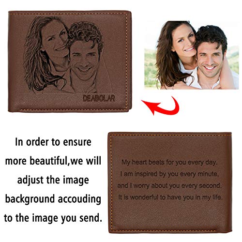 Aolun Billetera Personalizada Hombre,Cuero Billetera,Billeteras Personalizadas Foto para Dia Del Padre Regalos