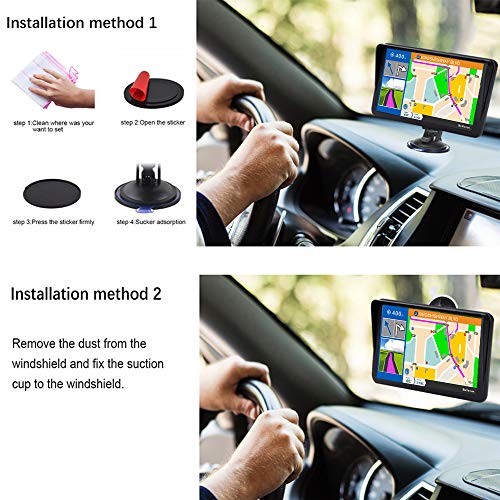 Aonerex - Navegador GPS para coche, camión, coche, 9 pulgadas, con parasol, guía de voz, asistente de carril, mapas de Europa, actualizaciones de mapas de por vida