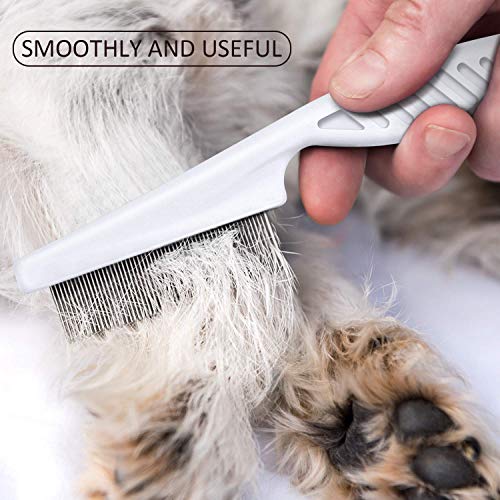 AOSEA 6 Piezas Peine para pulgas para Gatos, Perros, piojos, peines de Dientes Finos, Peine de peluquería para Eliminar Las Marcas de Pelo flotantes, Herramienta de eliminación de garrapatas