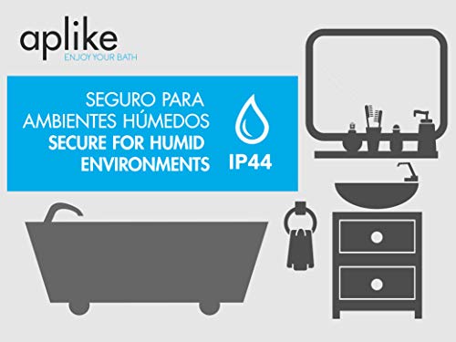 APLIKE BATHROOM LIGHTING Espejo baño con Luz 80x80cm + antivaho. 30 W. Espejo de Pared baño. [Clase de eficiencia energética A++], Iluminación LED, Moderno Led 744Lumenes, 30w 5700kluz Brillante.