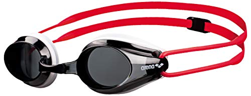 arena Tracks Jr Gafas de Natación, Unisex Adulto, Negro (Smoke/White/Red), Talla Única