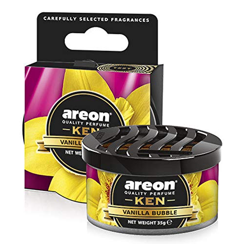 Areon Fresco Ambientador Hogar Vainilla Negra Coche Casa Aire Olor Dulce Lata Debajo Asiento Perfume Original 3D ( Vanilla Black Pack de 1 )