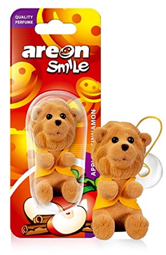 AREON Smile Ambientador Manzana Canela Coche Aire Divertido Mini Decorativo Rojo Diablo Colgar Colgante Retrovisor Moderno Muñeco Grasioso 3D Olor (Apple and Cinnamon Pack de 1)