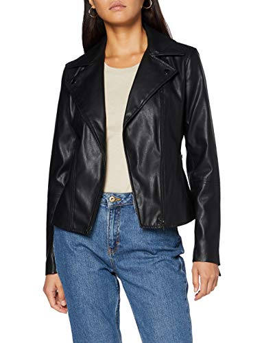 Armani Exchange Faux Leather Jacket Chaqueta de Cuero de imitación, Negro, L para Mujer