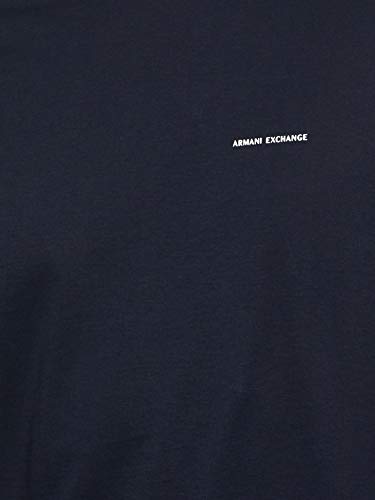 Armani Exchange Pima Logo Camiseta, Azul (Navy 1510), X-Large para Hombre