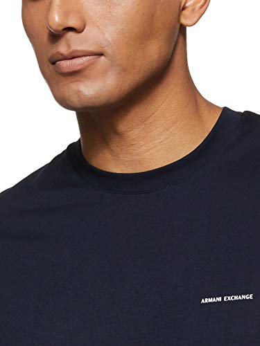 Armani Exchange Pima Logo Camiseta, Azul (Navy 1510), X-Large para Hombre