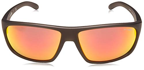 Arnette Burnout 4225 Gafas, MATTE GREY/DARKGREYMIRRORRED/YELLOW, 64 Hombres