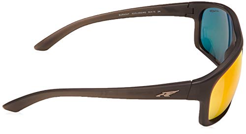 Arnette Burnout 4225 Gafas, MATTE GREY/DARKGREYMIRRORRED/YELLOW, 64 Hombres