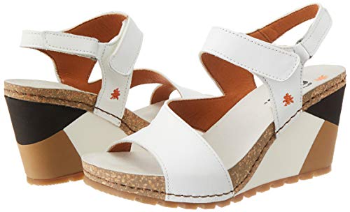 Art Güell, Sandalias con Punta Abierta para Mujer, Multicolor (White/Arena White/Arena), 38 EU