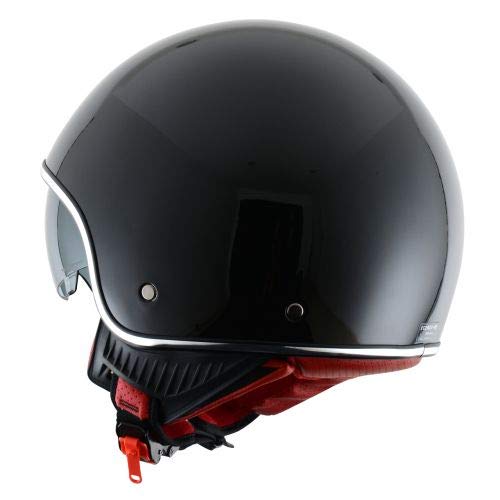 Astone Helmets - Minijet rétro - Casque jet rétro - Casque de moto vintage - Casque café racer- Casque en polycarbonate - gloss black M