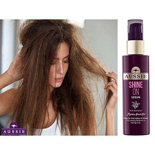 Aussie Shine On Hair - Suero con aceite de semilla de jojoba australiana, tiempo para que el color brille 75 ml