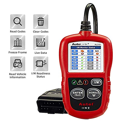 Autel Autolink AL319 Bus Can Diagnosis Multimarca 2 EOBD Auto Scanner Lee y Borra Códigos de Error de Automóviles con Interfaz Estandar OBD II 16 Pines, AL 319