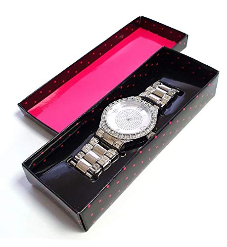 Avon Iszla - Reloj analógico de acero inoxidable con cristal y cristal plateado