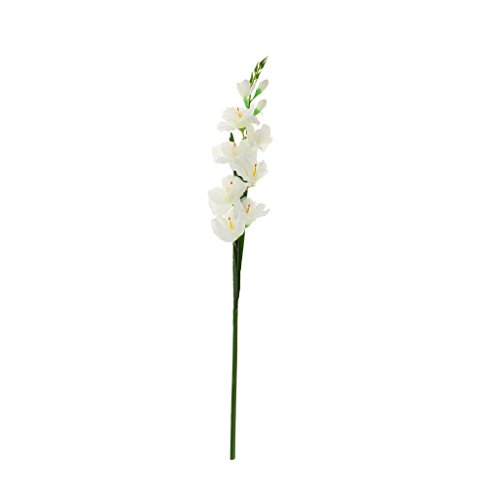 B Blesiya 2 Piezas Flores Artificiales Flores De Gladiolo De Seda con Tallo para Arreglos Florales Boda Hogar Decoración De Bricolaje (Blanco)