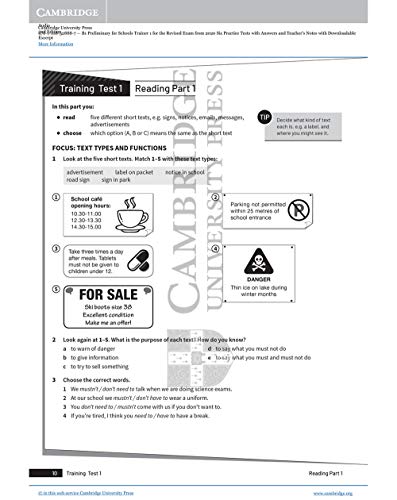 B1 Preliminary for Schools Trainer 1. Practice Tests with Answers and Teacher's Notes with Downloadable Audio.