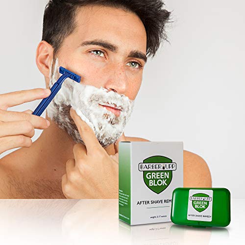 BARBERUPP Alumbre Piedra, para después del afeitado, 100% de alumbre, Afeitado accesorios, 100 gramos de almacenamiento caso está incluido, Piel hemostático alumbre verde calmante Blok.