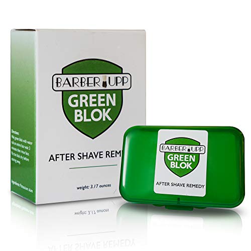 BARBERUPP Alumbre Piedra, para después del afeitado, 100% de alumbre, Afeitado accesorios, 100 gramos de almacenamiento caso está incluido, Piel hemostático alumbre verde calmante Blok.