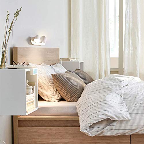 BarcelonaLED Aplique Interior Bañador de Pared con 2 Focos LED Giratorios y Orientables 2 x 6W Blanco Cálido 3000K para Dormitorio Lectura Infantil Cabecero Habitacion Moderno Nordico