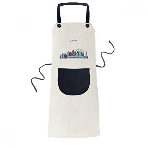 beatChong Bretaña, Reino Unido London Victoria Ojo Azul De La Cocina De Cocina De Color Beige Babero Ajustable Regalo Mujeres Bolsillo Del Delantal Del Cocinero Hombres