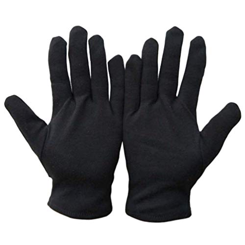 Beaupretty Guantes de Algodón para Manos Secas Guantes de Loción de Spa Guantes de Algodón Eczema para Dormir Inspección de Joyas Maquillaje 12 Pares (M)