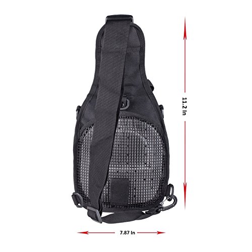 BeGrit honda táctica militar Mochila Bolsa de hombro pecho EDC para caminatas al aire libre campo de deportes negro