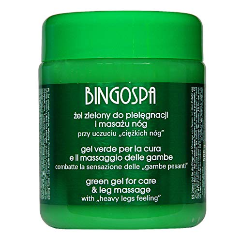 BINGOSPA Green Gel para piernas pesadas, venas varicosas, vasos frágiles - 500ml
