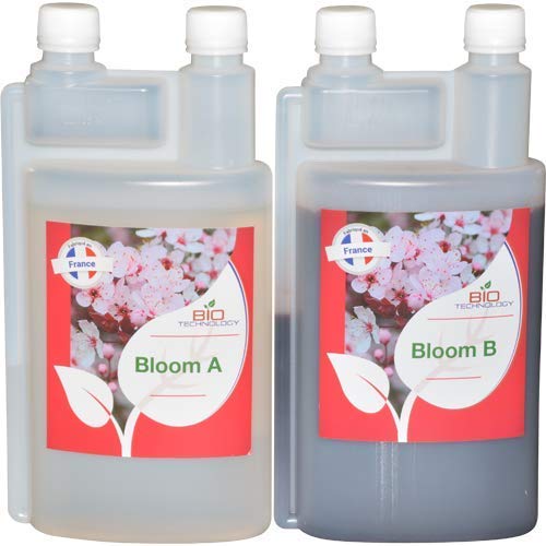 Bio Technology® | Fertilizante de Floración de Calidad | Fertilizante de Floración Universal | Gran Rendimiento y Aroma Bloom A + B - 1 L