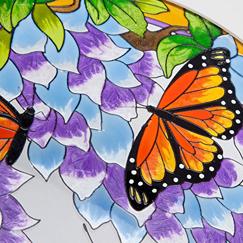Bits and Pieces Embouts et Pièces pour la Maison et Le Jardin Décor-Artistic Papillon Attrape-Soleil – Peinte à la Main Papillon Monarque Rend Un Superbe Écran Window