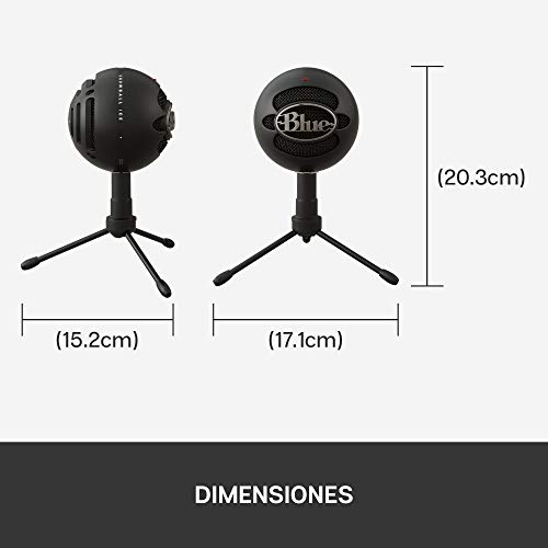 Blue Microphones Snowball ICE - Micrófono para grabación y transmisión en PC y Mac, cápsula de condensador cardioide, soporte ajustable, Plug and Play, color Negro