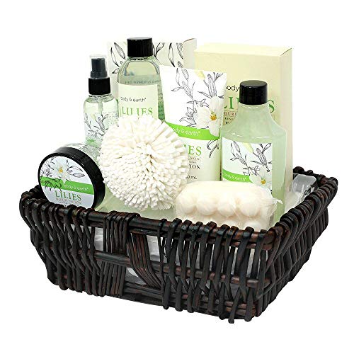 Body & Earth Cofre de Regalo, Set de Baño y Ducha con 10 Piezas, Incluye Baño de Burbujas, Loción Corporal, Gel de Ducha, Spray Corporal y Sales de Baño y Más, Regalo Original Ideal para Mujer