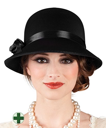 Boland - Sombrero para disfraz de adulto Charleston, talla única - 26.5 x 26 x 16 cm, color negro